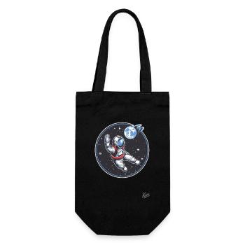 Fußball Torwart Astronaut Planet - Geschenkbeutel für Flaschen - Schwarz - Vorne