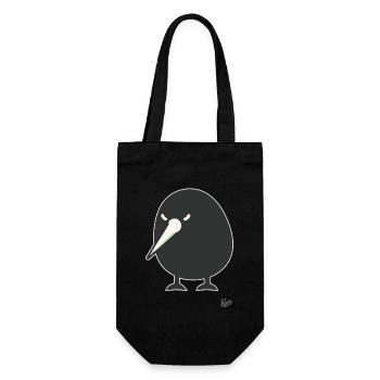Drôle d’oiseau kiwi - Sac à bouteille - noir - Devant
