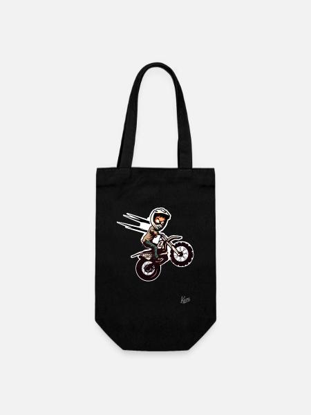 Super pilote de motocross fou de saut - Sac à bouteille - noir