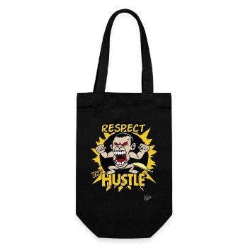 wütend Affen Mann Banane, Respektiere den Hustle - Geschenkbeutel für Flaschen - Schwarz - Vorne
