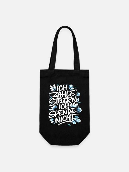 Ich zahle Steuern! ich spende nicht. - Geschenkbeutel für Flaschen - Schwarz
