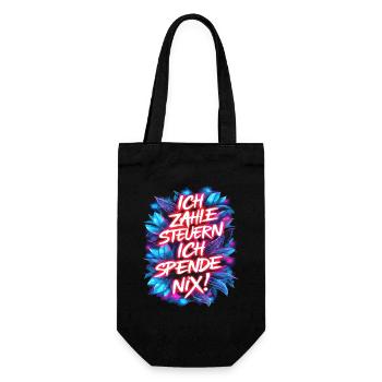 I pay taxes, I don't donate anything! Typography - Gift Bag for Bottles - black - Front