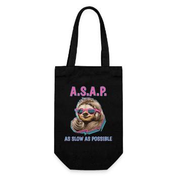 Chill Sloth A.S.A.P. As Slow As Possible Funny - Gift Bag for Bottles - black - Front