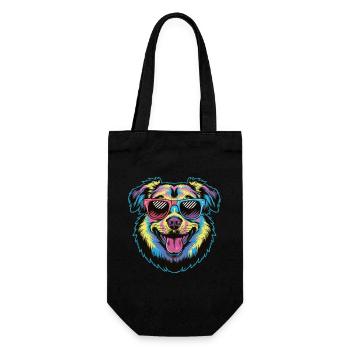 Lunettes de soleil colorées chien drôle mignon amoureux des animaux de compagnie Art - Sac à bouteille - noir - Devant