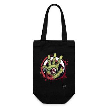 Zombies Live : Main de zombie vert avec œil - Sac à bouteille - noir - Devant