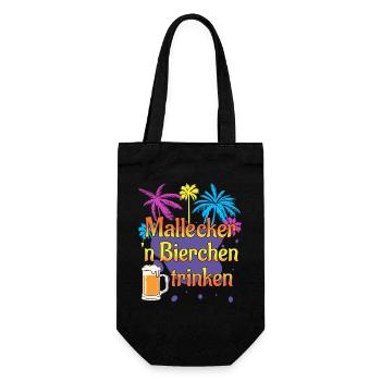Malle Mallecker Bierchen Trinken Mallorca Bier - Geschenkbeutel für Flaschen - Schwarz - Vorne