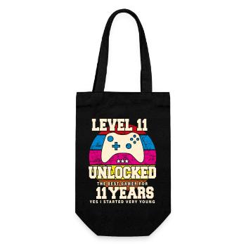 Original 2013 11 Jahre Level 11 Freischalten - Geschenkbeutel für Flaschen - Schwarz - Vorne