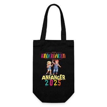 Kindergarten Anfänger 2025 Kita Krippe Hort - Geschenkbeutel für Flaschen - Schwarz - Vorne
