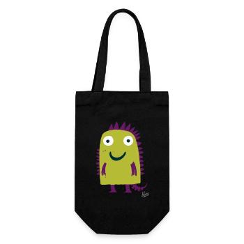 Little Green and Purple Cuddly Monster - Gift Bag for Bottles - black - Front