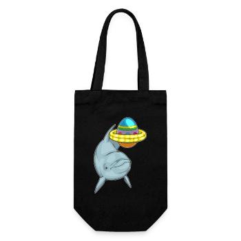 Dolphin Easter Swimming - Gift Bag for Bottles - black - Front