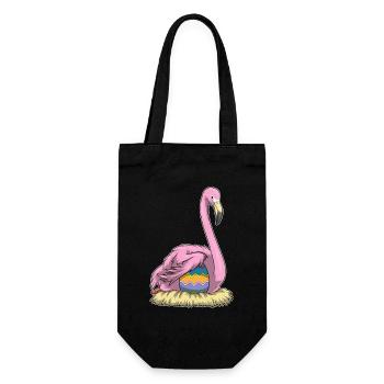 Flamingo Ostern Osterei  - Geschenkbeutel für Flaschen - Schwarz - Vorne