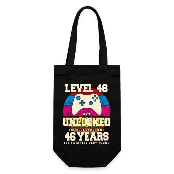 Original 1978 46 Jahre alt Level 46 Freischalten - Geschenkbeutel für Flaschen - Schwarz - Vorne