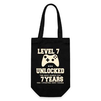 Level 7 Vintage Retro Vintage Birthday - Gift Bag for Bottles - black - Front