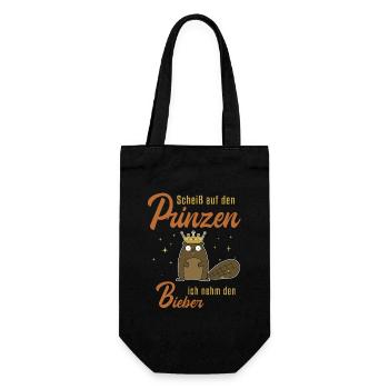 Ich nehm den Bieber North American Eurasian Beaver - Geschenkbeutel für Flaschen - Schwarz - Vorne