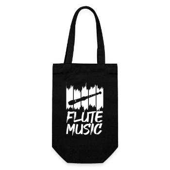 Funny flute music - Gift Bag for Bottles - black - Front