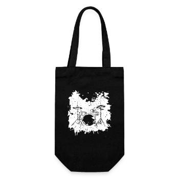 Dessin de batterie - Sac à bouteille - noir - Devant
