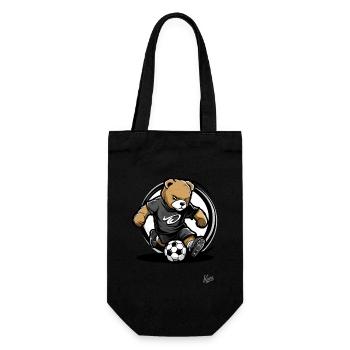Soccer Bear - Gift Bag for Bottles - black - Front