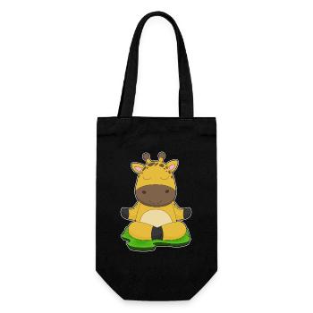 Giraffe Yoga Fitness Meditation - Gift Bag for Bottles - black - Front