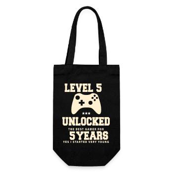 Level 5 Vintage Retro Vintage Geburtstag - Geschenkbeutel für Flaschen - Schwarz - Vorne