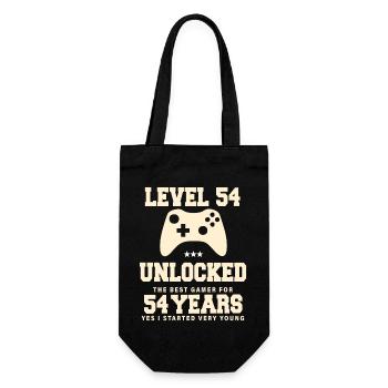 Level 54 Vintage Retro Vintage Birthday - Gift Bag for Bottles - black - Front