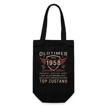 66. Geburtstag Oldtimer Juli 1958 Jahrgang 1958 - Geschenkbeutel für Flaschen - Schwarz - Vorne