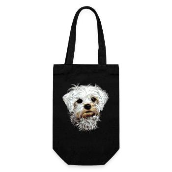Maltese Little Maltese Dog Love Sweet Maltese - Gift Bag for Bottles - black - Front