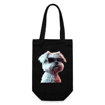 Maltese Little Maltese Dog Love Sweet Maltese - Gift Bag for Bottles - black - Front