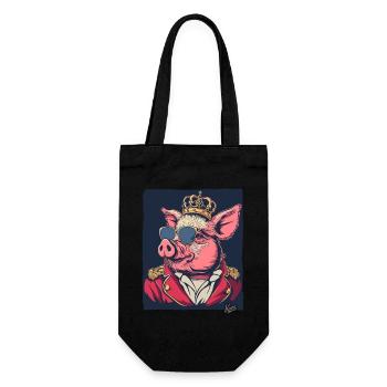 The Cool Pig King: King of the Pigs - Gift Bag for Bottles - black - Front