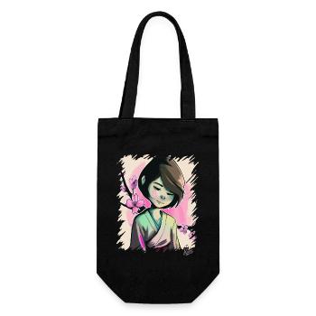 La Sakura Girl japonaise - Sac à bouteille - noir - Devant