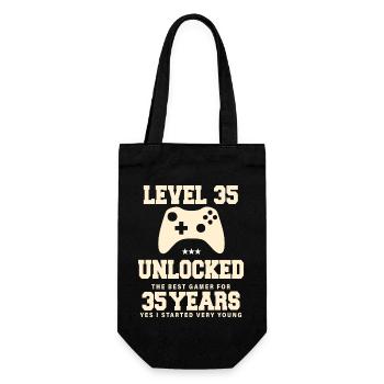 Level 35 Vintage Retro Vintage Anniversary - Gift Bag for Bottles - black - Front