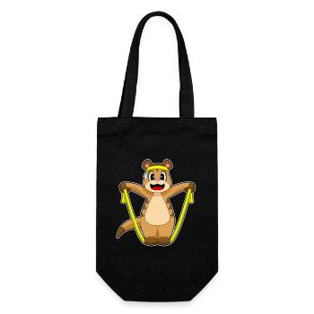 Erdmännchen Seilspringen Springseil Fitness - Geschenkbeutel für Flaschen - Schwarz - Vorne