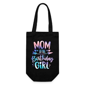 Mutter Des Geburtstagskindes Mutter Vom Geburtstag - Geschenkbeutel für Flaschen - Schwarz - Vorne