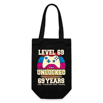 Original 1955 69 Jahre alt Level 69 Freischalten - Geschenkbeutel für Flaschen - Schwarz - Vorne