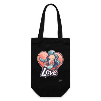Petite Sirène avec un cœur pour l’amour - Sac à bouteille - noir - Devant