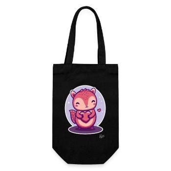 cute squirrel with heart and love - Gift Bag for Bottles - black - Front