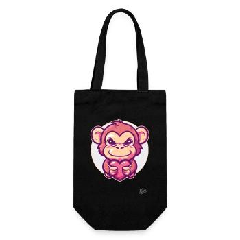 Singe mignon avec du cœur et de l’amour - Sac à bouteille - noir - Devant