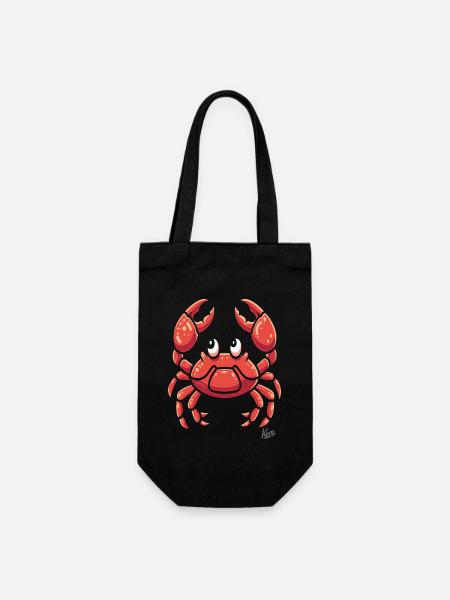 crabe de dessin animé drôle - Sac à bouteille - noir