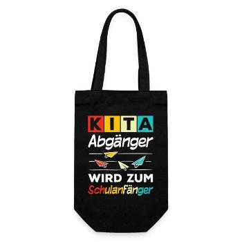 Kita Abgänger Wir Zum Schulanfänger Einschulung - Geschenkbeutel für Flaschen - Schwarz - Vorne