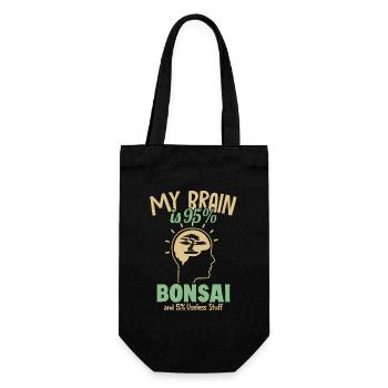 My Brain is 95% Bonsai Penjing Indoor Bonsai - Gift Bag for Bottles - black - Front