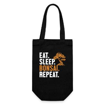 Eat Sleep Bonsai Repeat Indoor Bonsai Bonsai Pots - Gift Bag for Bottles - black - Front