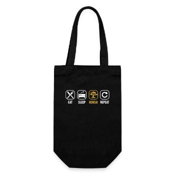 Eat Sleep Bonsai Repeat Penjing Indoor Bonsai - Gift Bag for Bottles - black - Front