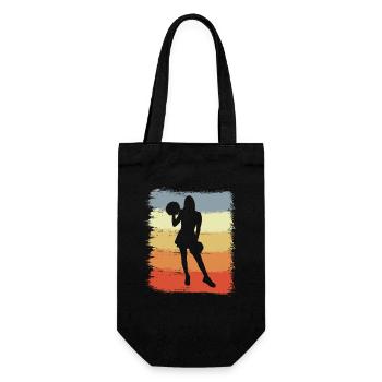 Vintage Cheerleaderin Zeichnung - Geschenkbeutel für Flaschen - Schwarz - Vorne