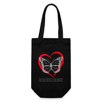 Schmetterling mit Herz - Geschenkbeutel für Flaschen - Schwarz - Vorne
