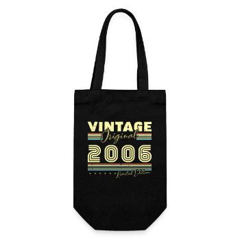 Vintage 2006 Retro 2006 Birthday Gift - Gift Bag for Bottles - black - Front