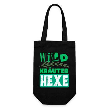 Mama Wildkräuter Hexe Kräuter Design - Geschenkbeutel für Flaschen - Schwarz - Vorne