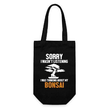 Was Thinking About My Bonsai Indoor Bonsai - Gift Bag for Bottles - black - Front