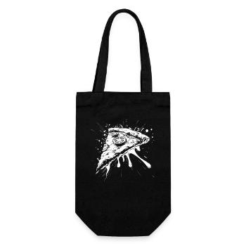 Pizza Piece Drawing - Gift Bag for Bottles - black - Front