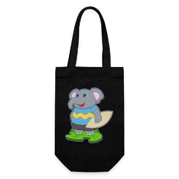 Elephant Surfing Surfboard Summer - Gift Bag for Bottles - black - Front