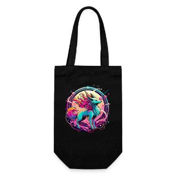 Psychedelische Fuchs Kunst - Geschenkbeutel für Flaschen - Schwarz - Vorne