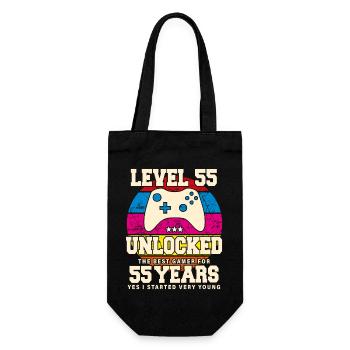 Original 1969 55 Jahre Level 55 Freischalten - Geschenkbeutel für Flaschen - Schwarz - Vorne